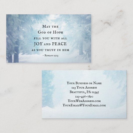 Romeinen 15:13 De God van de Hoop Visitekaartje (Voorkant / Achterkant)