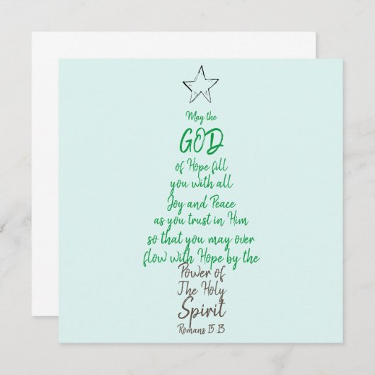 Romeinen 15:13 God Hope Joy & Peace Kerstman Kaart (Voorkant / Achterkant)