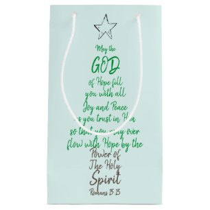 Romeinen 15:13 God Hope Joy & Peace Kerstman Kaart Klein Cadeauzakje