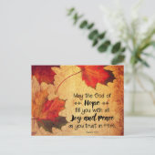 Romeinen 15:13 God of Hope Autumn Leaves Briefkaart (Staand voorkant)