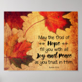 Romeinen 15:13 God of Hope Autumn Leaves Poster (Voorkant)