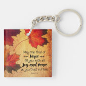 Romeinen 15:13 God of Hope Autumn Leaves Sleutelhanger (Achterkant)