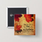 Romeinen 15:13 God of Hope Autumn Leaves Vierkante Button 5,1 Cm (Voorkant /achterkant)