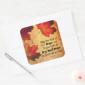 Romeinen 15:13 God of Hope Autumn Leaves Vierkante Sticker (Envelop)