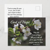 Romeinen 15:13 God of Hope White Flowers Briefkaart (Voorkant / Achterkant)