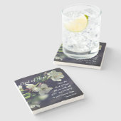 Romeinen 15:13 God of Hope White Flowers Stenen Onderzetter (Zijkant)