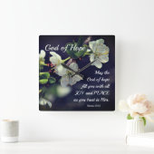 Romeinen 15:13 God of Hope White Flowers Vierkante Klok (Huis)