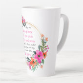 Romeinen 15:13 - God van de hoop, Bijbelvers Flora Latte Mok (Rechterhoek)