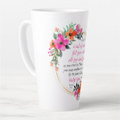 Romeinen 15:13 - God van de hoop, Bijbelvers Flora Latte Mok (Linkerhoek)