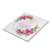 Romeinen 15:13 - God van de hoop, Bijbelvers Flora Tegeltje (Zijkant)