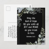 Romeinen 15:13 God van de Hoop Christelijk Bijbelv Briefkaart (Voorkant / Achterkant)