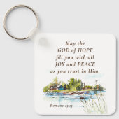 Romeinen 15:13 God van de Hoop Christelijk Bijbelv Sleutelhanger (Voorkant)