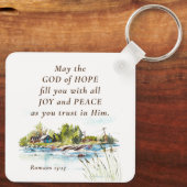 Romeinen 15:13 God van de Hoop Christelijk Bijbelv Sleutelhanger (Achterkant)