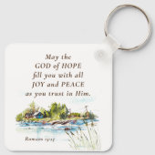 Romeinen 15:13 God van de Hoop Christelijk Bijbelv Sleutelhanger (Achterkant)