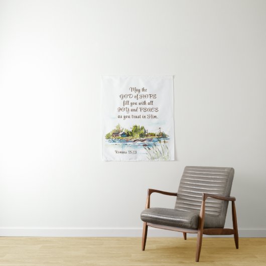 Romeinen 15:13 God van de Hoop Christelijk Bijbelv Wandkleed (In situ)