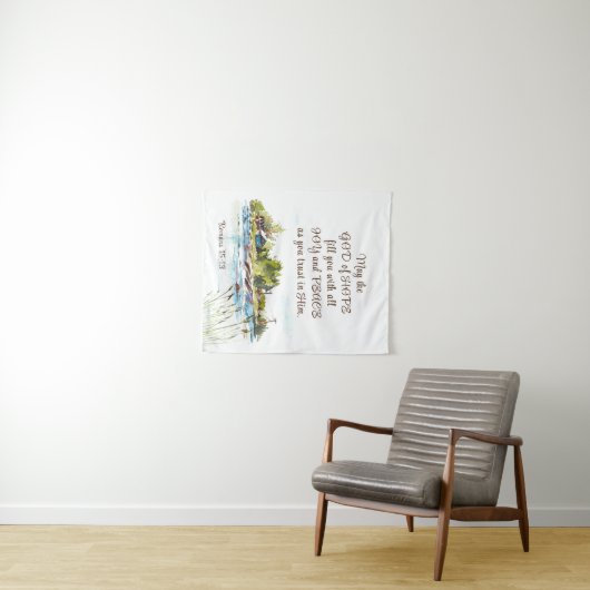 Romeinen 15:13 God van de Hoop Christelijk Bijbelv Wandkleed (In Situ (horizontaal))