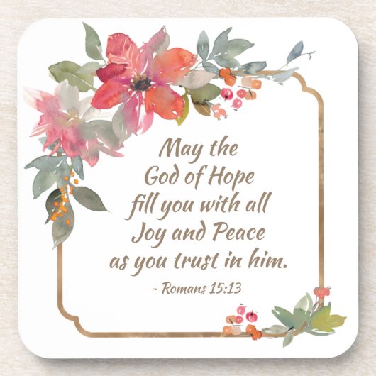 Romeinen 15:13 God van hoop Bier Onderzetter (Voorkant)