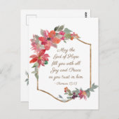 Romeinen 15:13 God van hoop, Kerstmis Briefkaart (Voorkant / Achterkant)