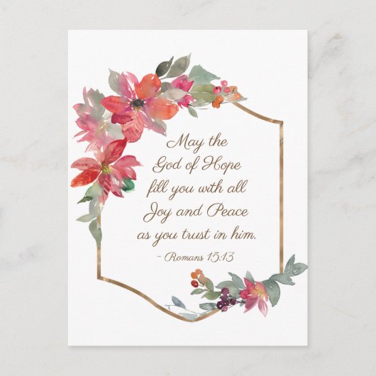 Romeinen 15:13 God van hoop, Kerstmis Briefkaart (Voorkant)