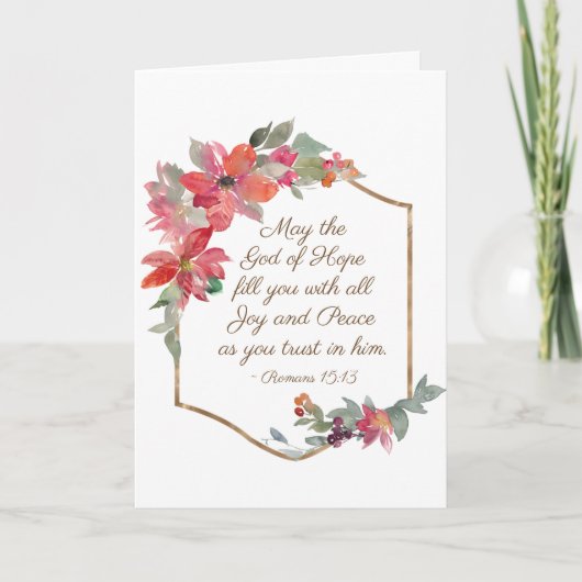 Romeinen 15:13 God van hoop, Kerstmis Feestdagen Kaart (Voorkant)