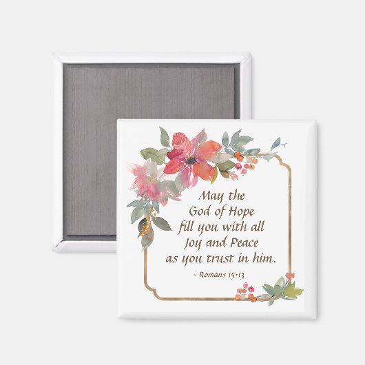 Romeinen 15:13 God van hoop, Kerstmis Magneet (Voorkant / Achterkant)