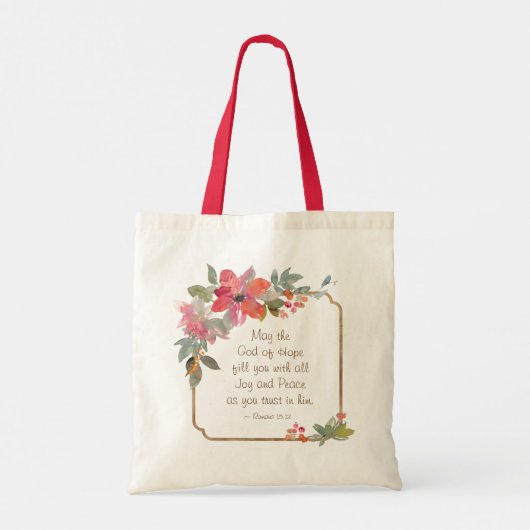 Romeinen 15:13 God van hoop, Kerstmis Tote Bag (Achterkant)