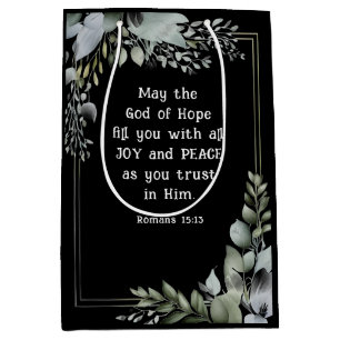 Romeinen 15:13 God van hoop vullen u met vreugde v Medium Cadeauzakje