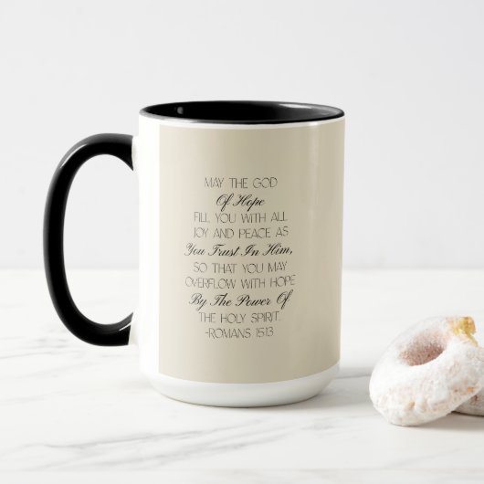 Romeinen 15:13 Hoop Bijbeltekst Mok (Met donut)