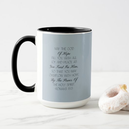 Romeinen 15:13 Hoop Bijbeltekst Mok (Met donut)