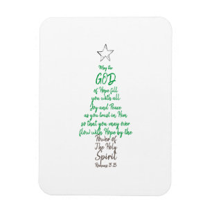 Romeinen 15:13 kerstboom God Hope Joy & Peace Magneet