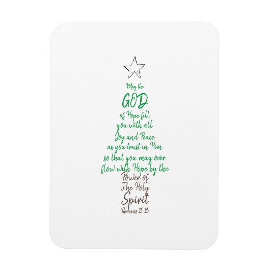 Romeinen 15:13 kerstboom God Hope Joy & Peace Magneet (Verticaal)