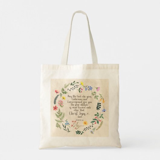 Romeinen 15:15 Christelijk Bijbelvers Waterverf Tote Bag (Achterkant)