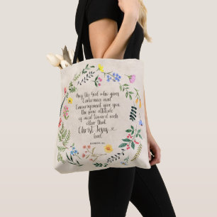 Romeinen 15:15 Christelijke Bijbelvers Waterverf  Tote Bag