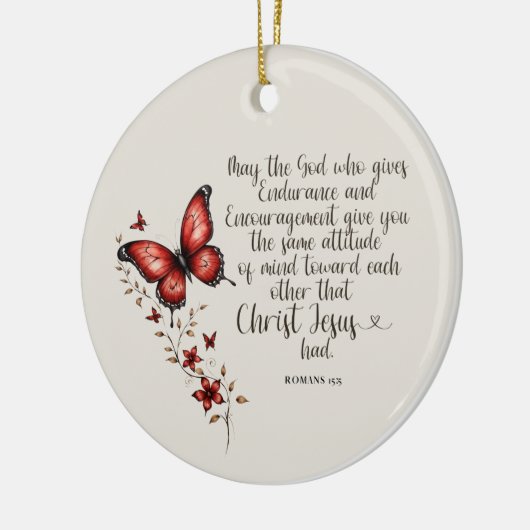 Romeinen 15:5 Bijbelvers Afbeelding Keramisch Ornament (Links)