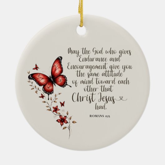 Romeinen 15:5 Bijbelvers Afbeelding Keramisch Ornament (Achterkant)