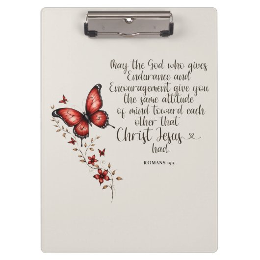 Romeinen 15:5 Bijbelvers Afbeelding Klembord (Voorkant)