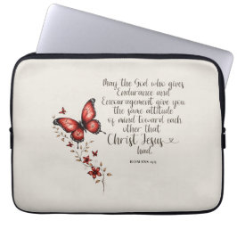 Romeinen 15:5 Bijbelvers Afbeelding Laptop Sleeve