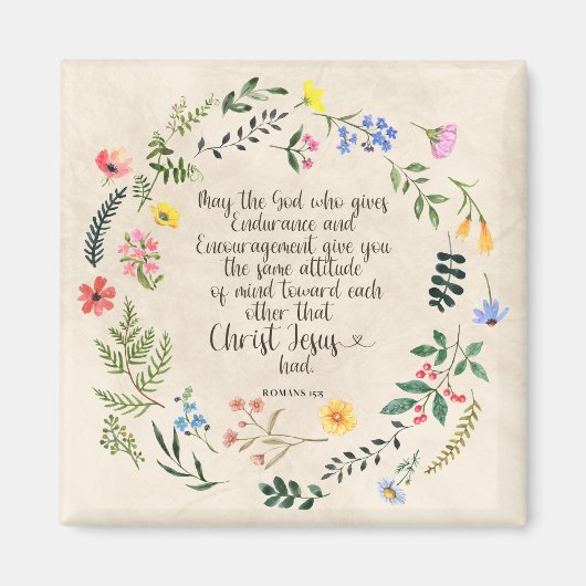 Romeinen 15:5 Bijbelvers Afbeelding Magneet (Voorkant)