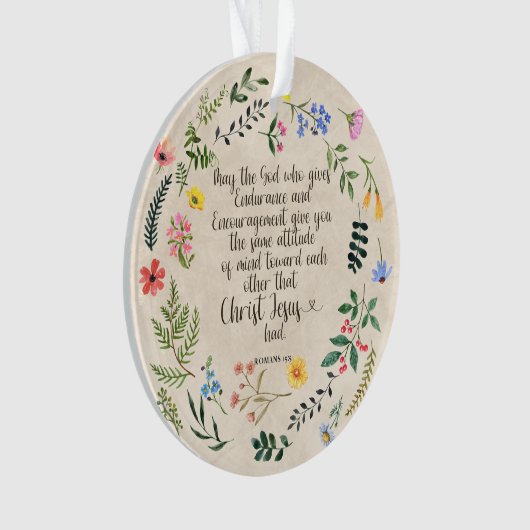 Romeinen 15:5 Bijbelvers Afbeelding Ornament (voorkant)