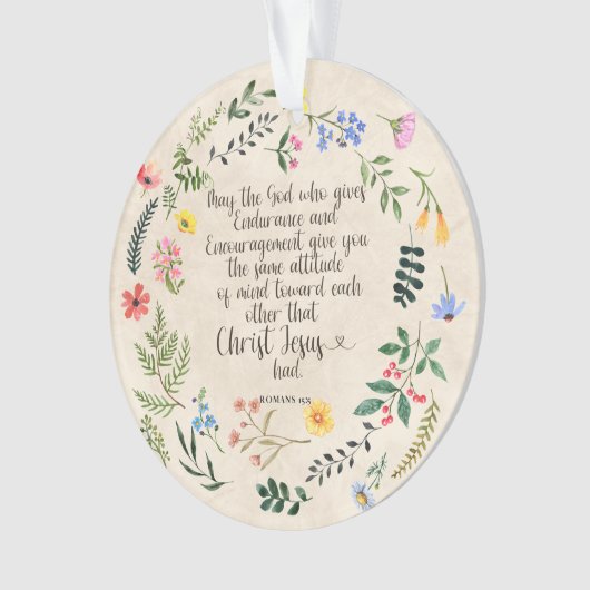 Romeinen 15:5 Bijbelvers Afbeelding Ornament (voorkant)