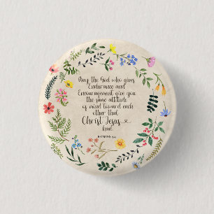 Romeinen 15:5 Bijbelvers Afbeelding Ronde Button 3,2 Cm