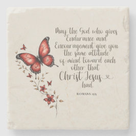 Romeinen 15:5 Bijbelvers Afbeelding Stenen Onderzetter