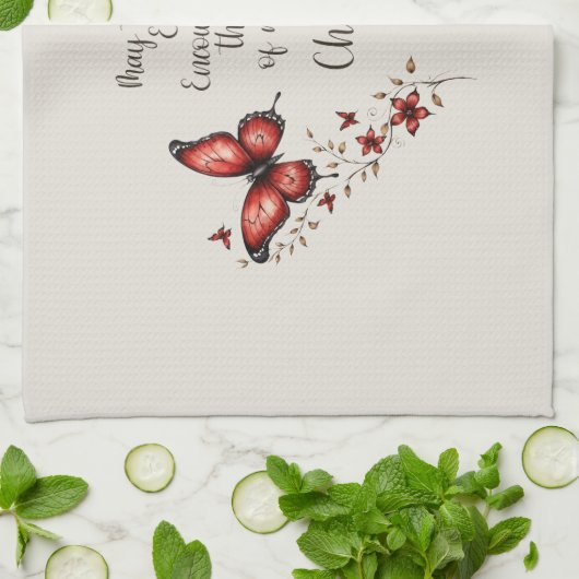 Romeinen 15:5 Bijbelvers Afbeelding Theedoek (Gevouwen)