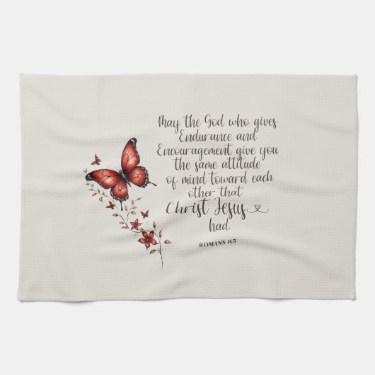 Romeinen 15:5 Bijbelvers Afbeelding Theedoek (Horizontaal)