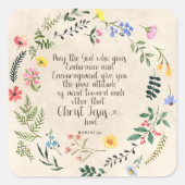 Romeinen 15:5 Bijbelvers Afbeelding Vierkante Sticker (Voorkant)