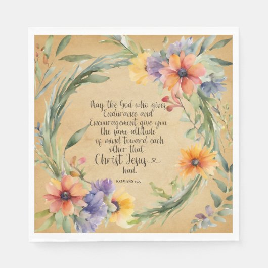 Romeinen 15:5 Bijbelvers Papieren servetten (Voorkant)
