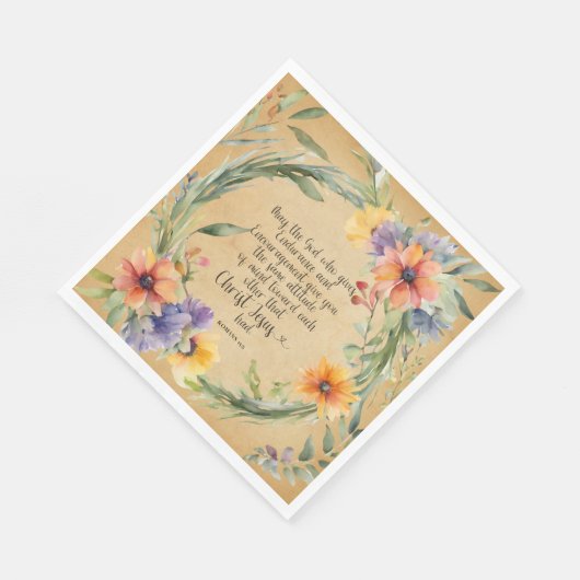 Romeinen 15:5 Bijbelvers Papieren servetten (Hoek)