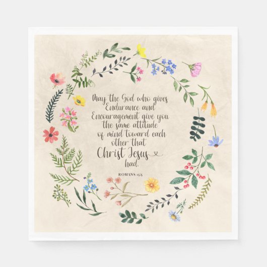 Romeinen 15:5 Bijbelvers Papieren servetten (Voorkant)