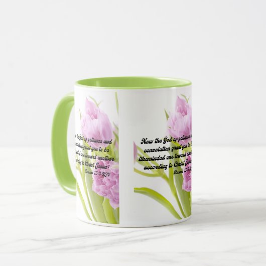 Romeinen 15:5 KJV Bijbelscripts Pic Two-Tone Mok (Voorkant links)