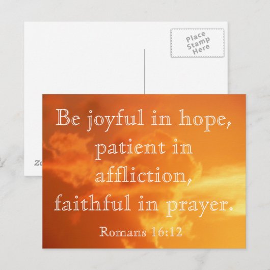 Romeinen 16:12 - ansichtkaart briefkaart (Voorkant / Achterkant)